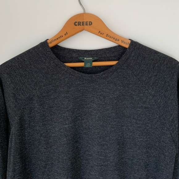 Roots long sleeved dark heather grey shirt - Picture 3 of 6